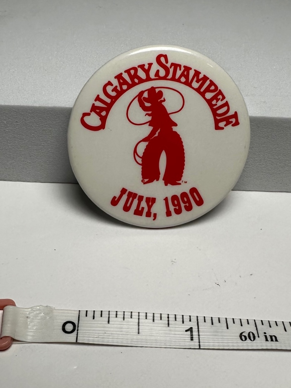 Vintage 1990 Calgary Stampede Pinback Button Cowboy Rodeo Alberta